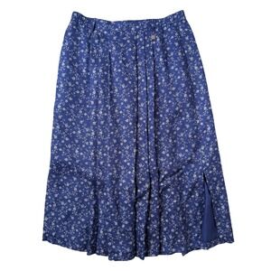 Hammerschmid Trachten Midi Maxi Skirt Blue Floral Folk Oktoberfest Cottage XL
